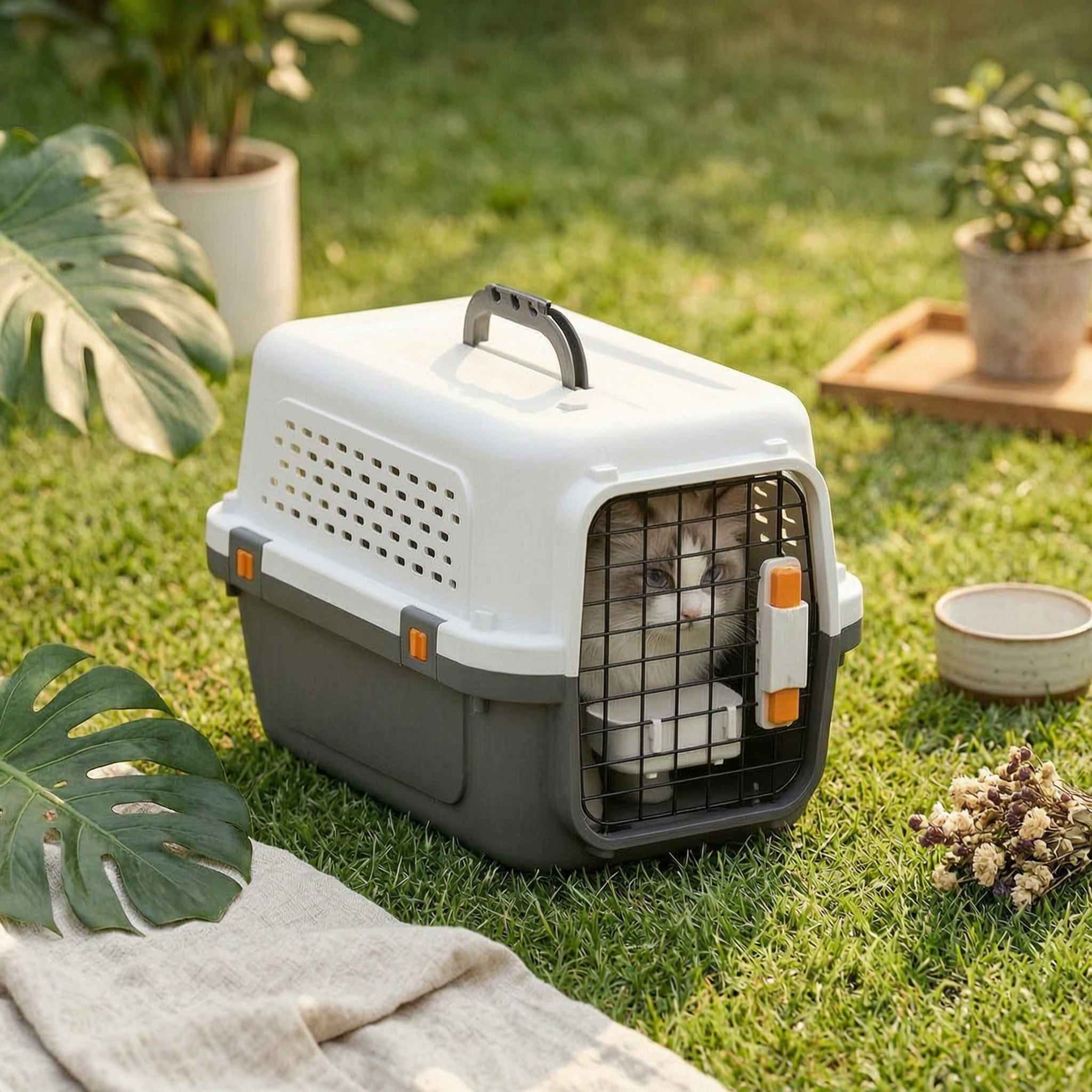 Hard-Shell Pet Carrier Portable Hard Sided Pet Carrier Sturdy