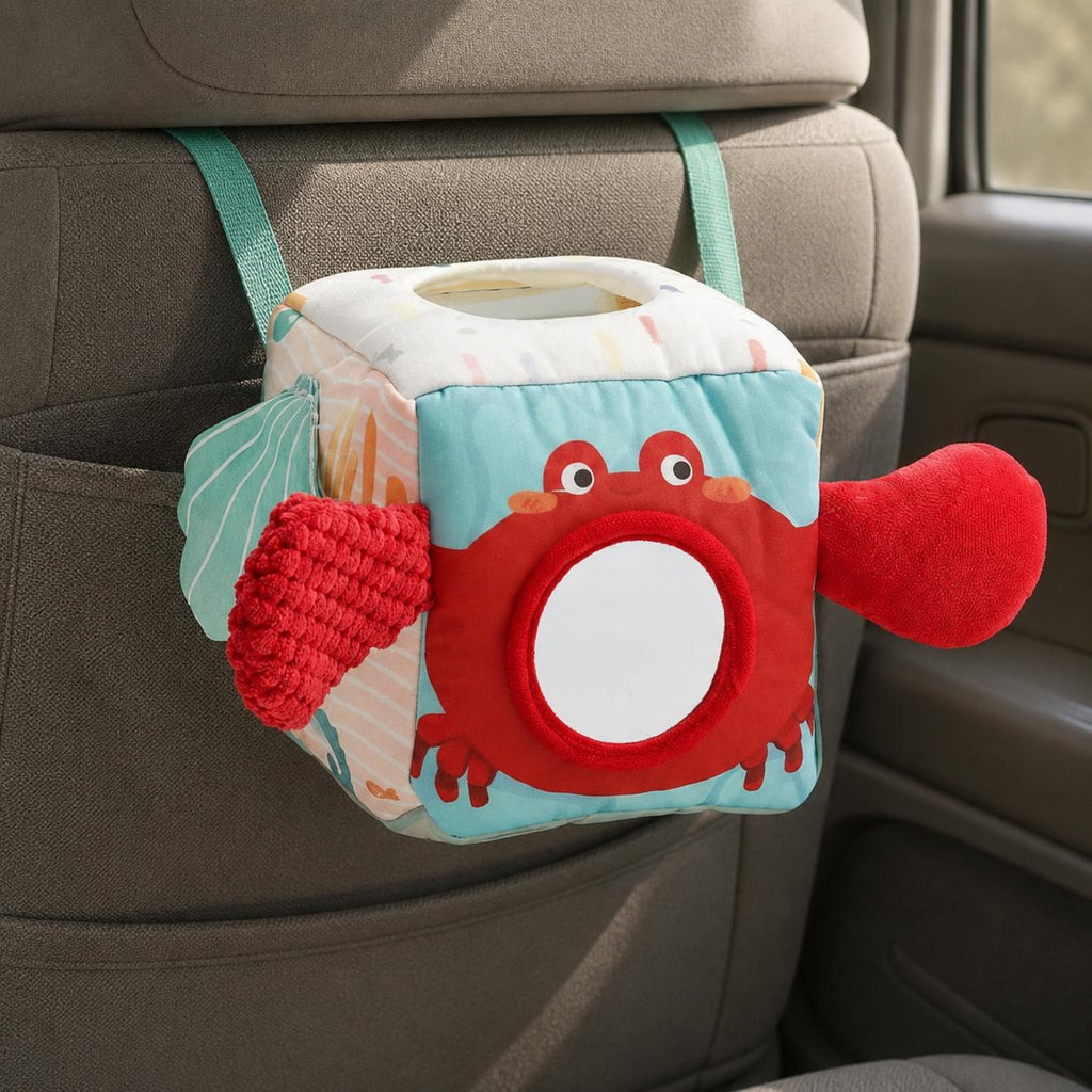 Baby Tissue Box Sensory Toy Soft Child-Led Tissue Box Toy Portable for Infants