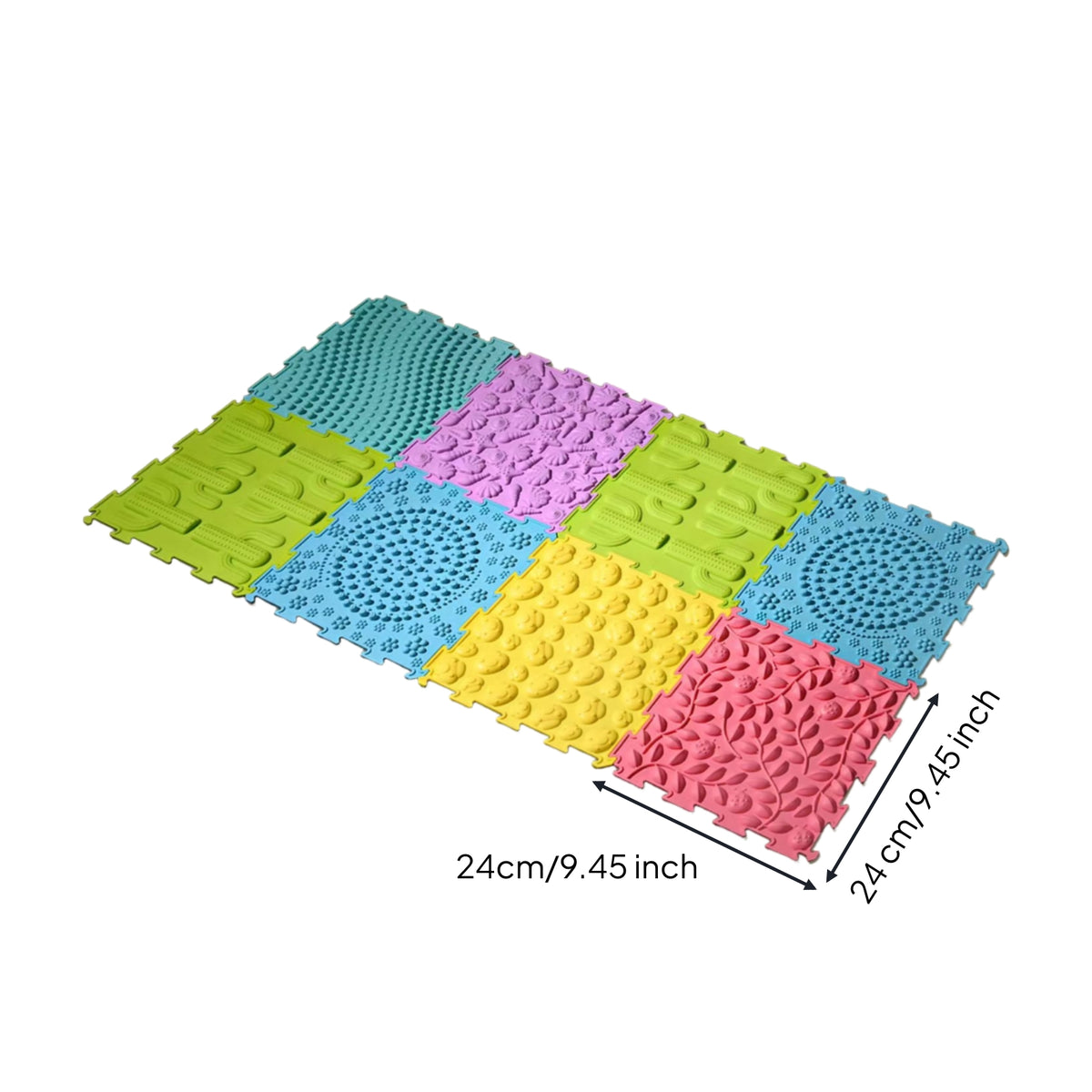 8 Pieces Sensory Foot Mat Raised Silicone Massage Mat Easy to Clean