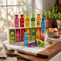 Wooden Bottle Matching Game Focus Color Sorting Toy Compact for Classroom