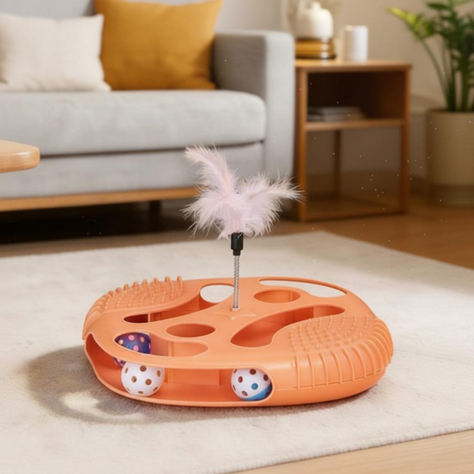 Cat Interactive Toy with Feather Sturdy Material for Cats