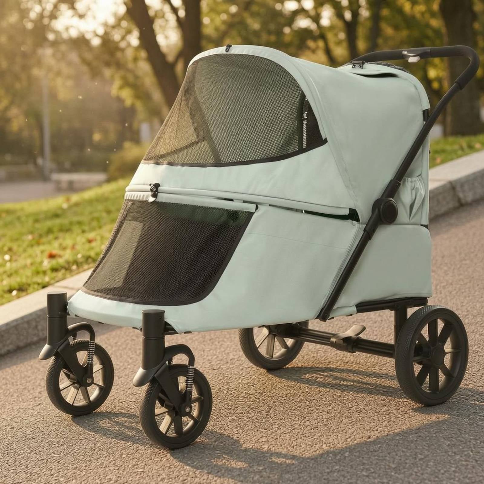 Folding Dog cartVentilated Soft-Sided Pet cartFront Ramp