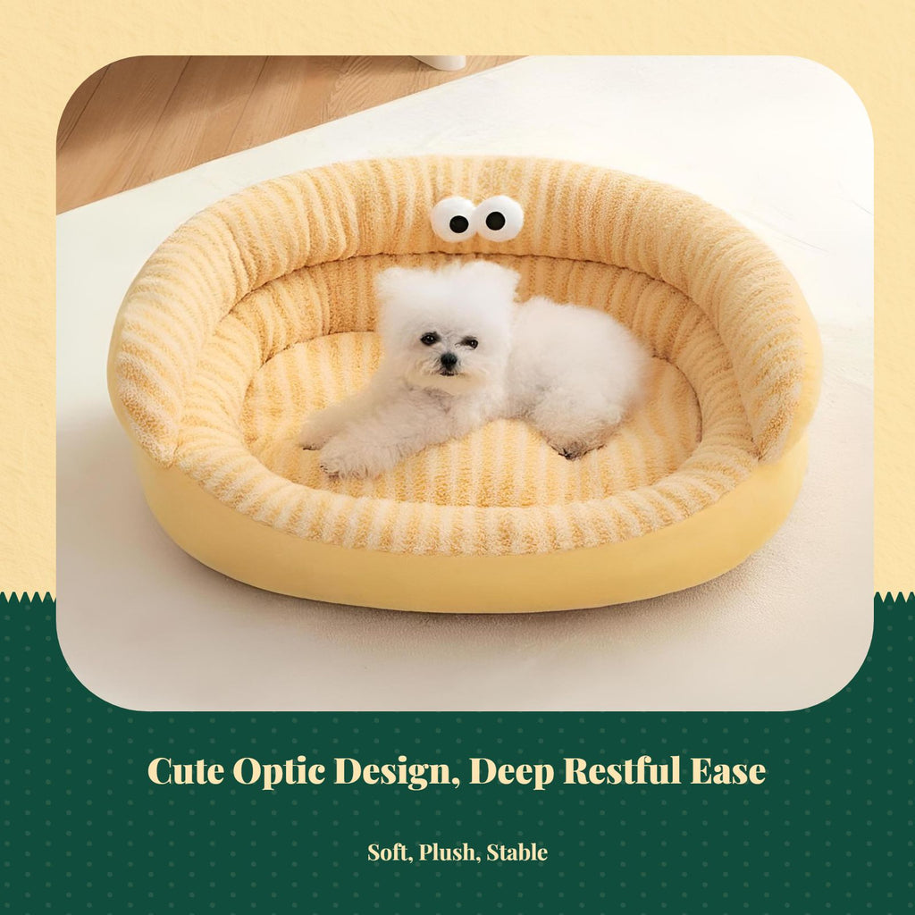 Supportive indoor dog bed for small and medium pets.