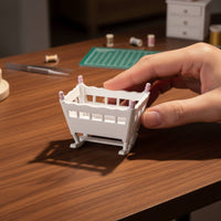 Dollhouse Infant Cradle High Detail Miniature Infant Cradle Encourages Imaginative Play Dollhouse Rocking Crib for Hobbyists