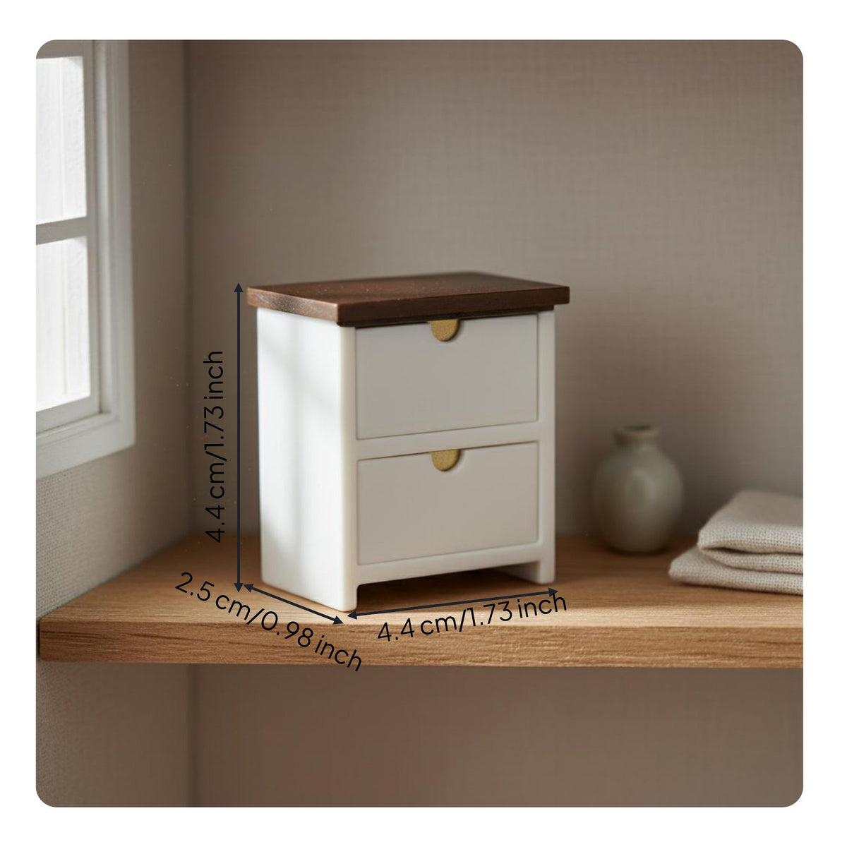 Miniature Bedside Cabinet Realistic Design Tiny End Table Model for Collectors