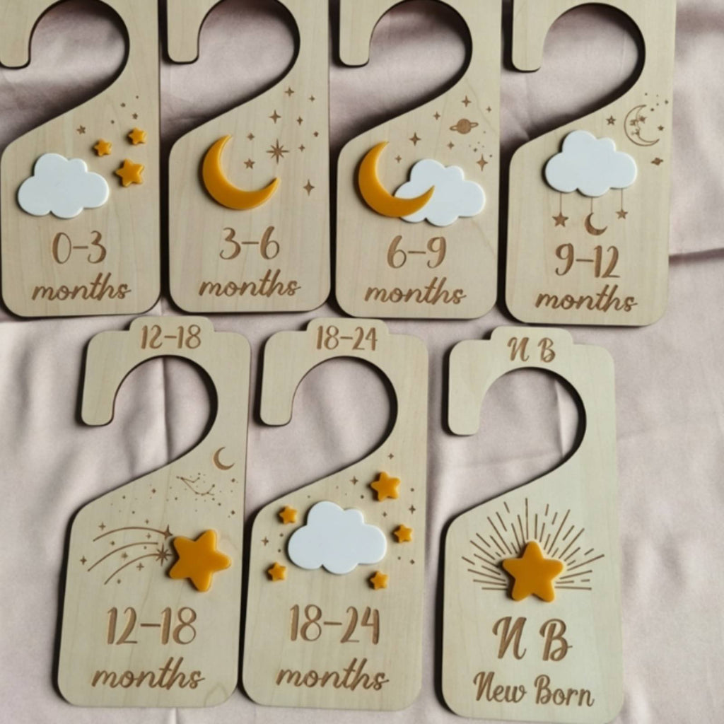 7 Pieces Wooden Baby Closet Divider Cute Nursery Design for Parents