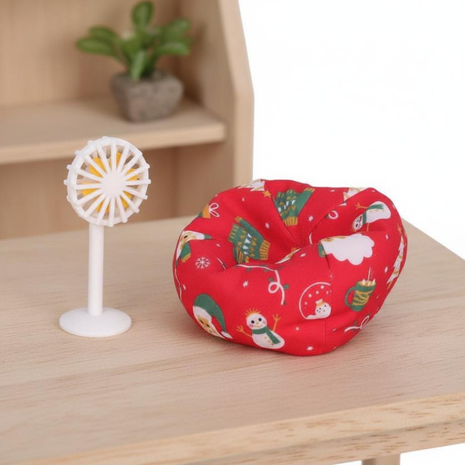 1:12 Scale Furniture Set Scene Prop Miniature Beanbag and Fan Set for Collectors