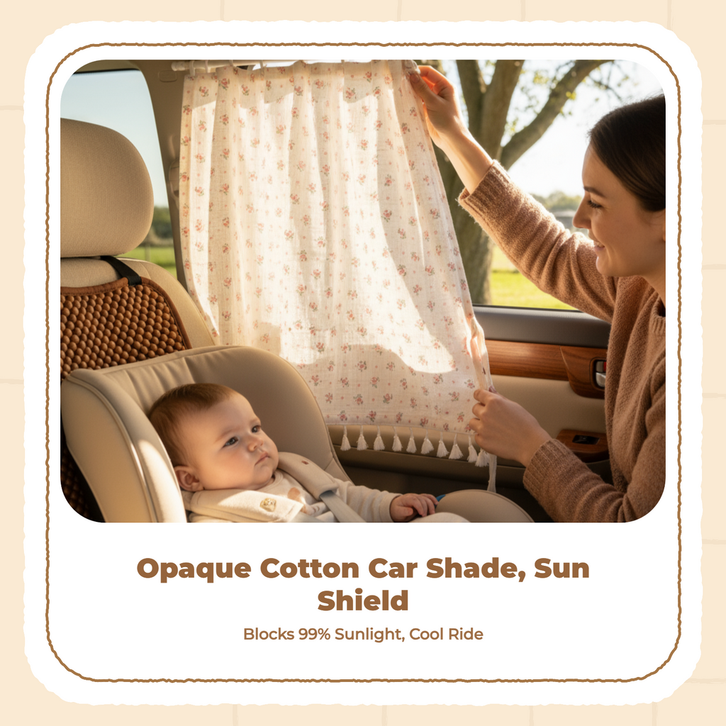 Car Pane Shade, Sliding Rail Installation, Light-blocking Shade Panel for Infants, Sun Protection, Privacy, Heat Insulation
