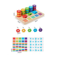 Color Matching Learning Board Colorful Wooden Stacking Game Educational