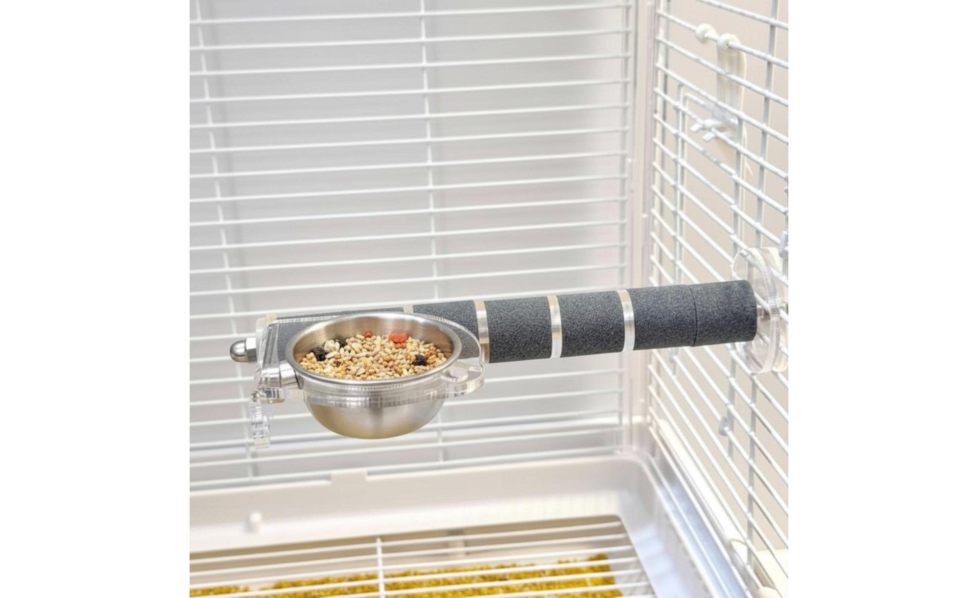 Stainless Steel Bird Feeder Easy to Install Parrot Feeder Perch