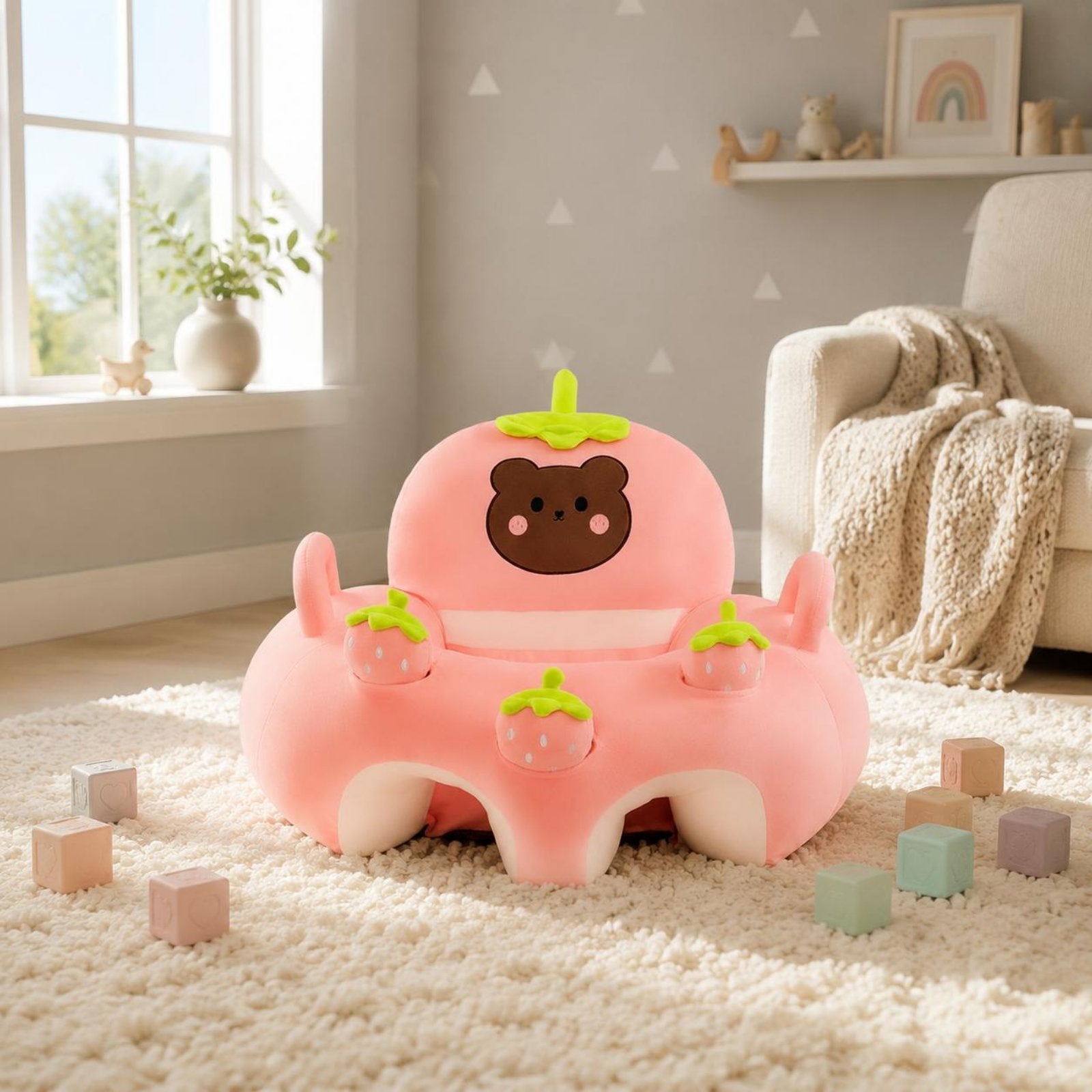 Soft Baby Sofa Sound-Making Sit Me up Sofa Spine Support for Babies