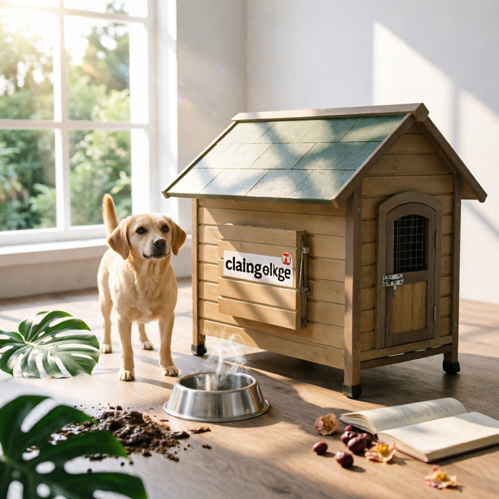 Wooden Dog House Hinged Awning Gabled Rooftop Dog House Slatted Construction for Indoor
