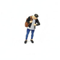 Painted Resin Figurine Detailed Hiker Figure Figurine Workmanship Decor Item for Model Railroad