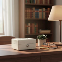 Coin Box Metal Body Lockable Currency Box Elegant Design