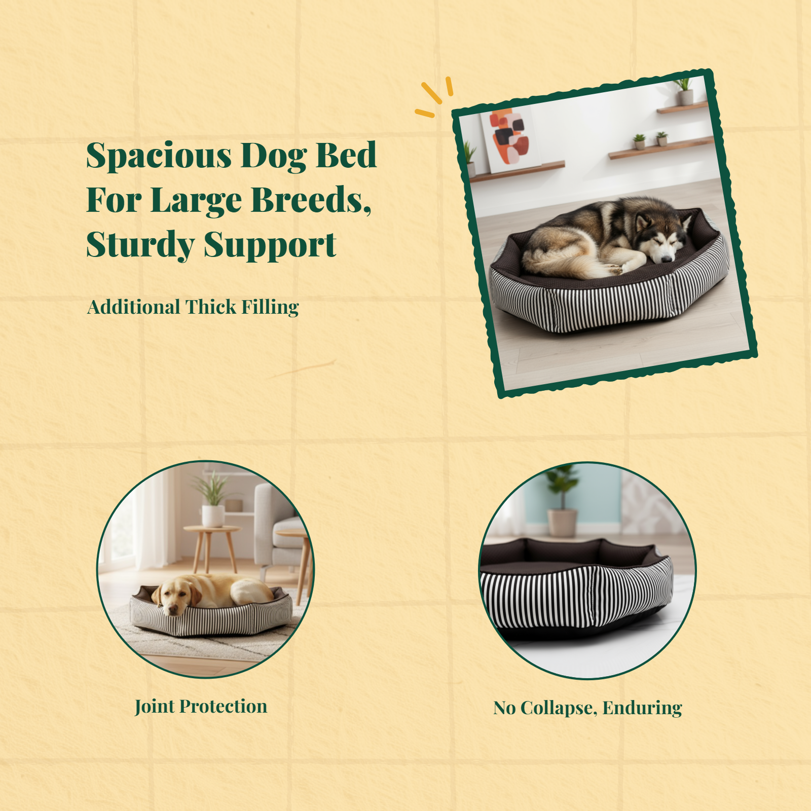 Orthopedic Dog Bed Removable Cover Non-Slip All Seasons