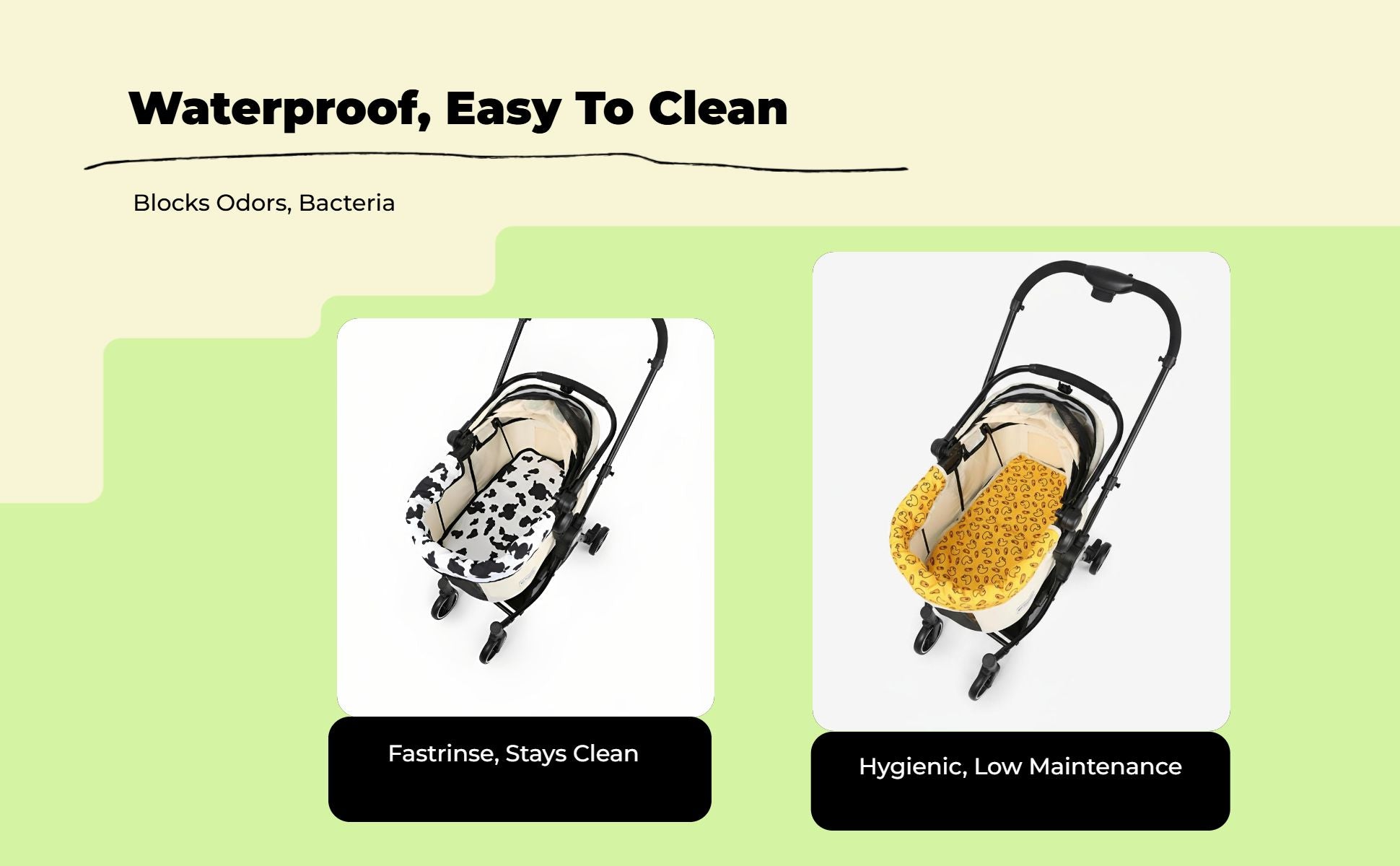 Non-slip pet stroller pad