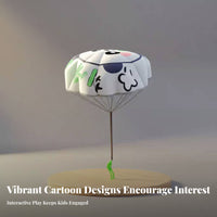 Cartoon Design Hand Throwing Parachute Easy to Throw Parachute Toy No Batteries Required for Preschoolers, Parents, Outdoor, Backyard, Beach
