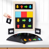 Wooden Direction Cognition Toy Early Education Arrow Reasoning Brain Teaser