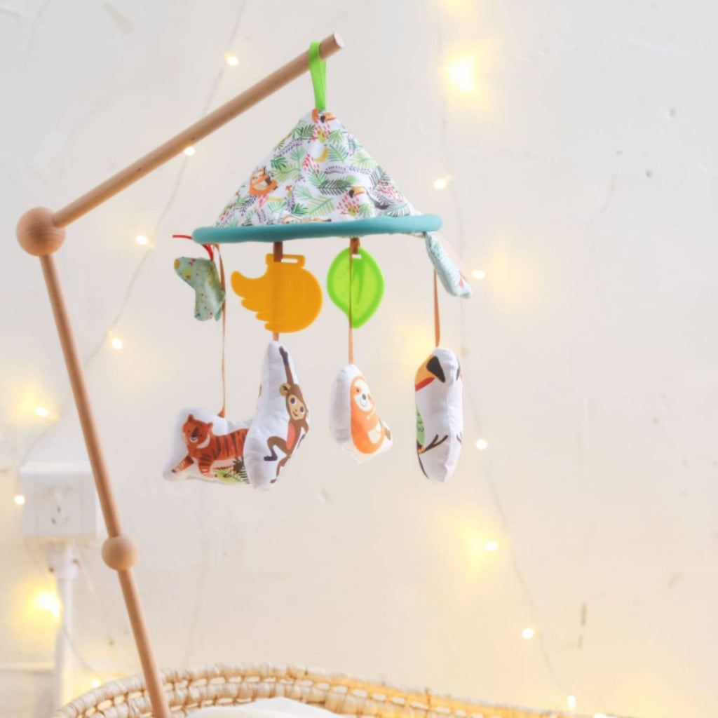 Safari Wildlife Mobile Easy Setup Crib Hanging Wildlife Toy Rotation for Infants