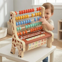 Giraffe Abacus Dual-Purpose Wooden Abacus Rotating Numbers for Children