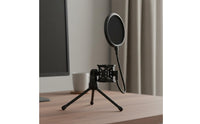 Tripod Sound Input Instrument Stand Universal Sound Input Instrument Plosive Screen Stand Non-Slip Pads Microphones Holder for Streamers, Podcasters
