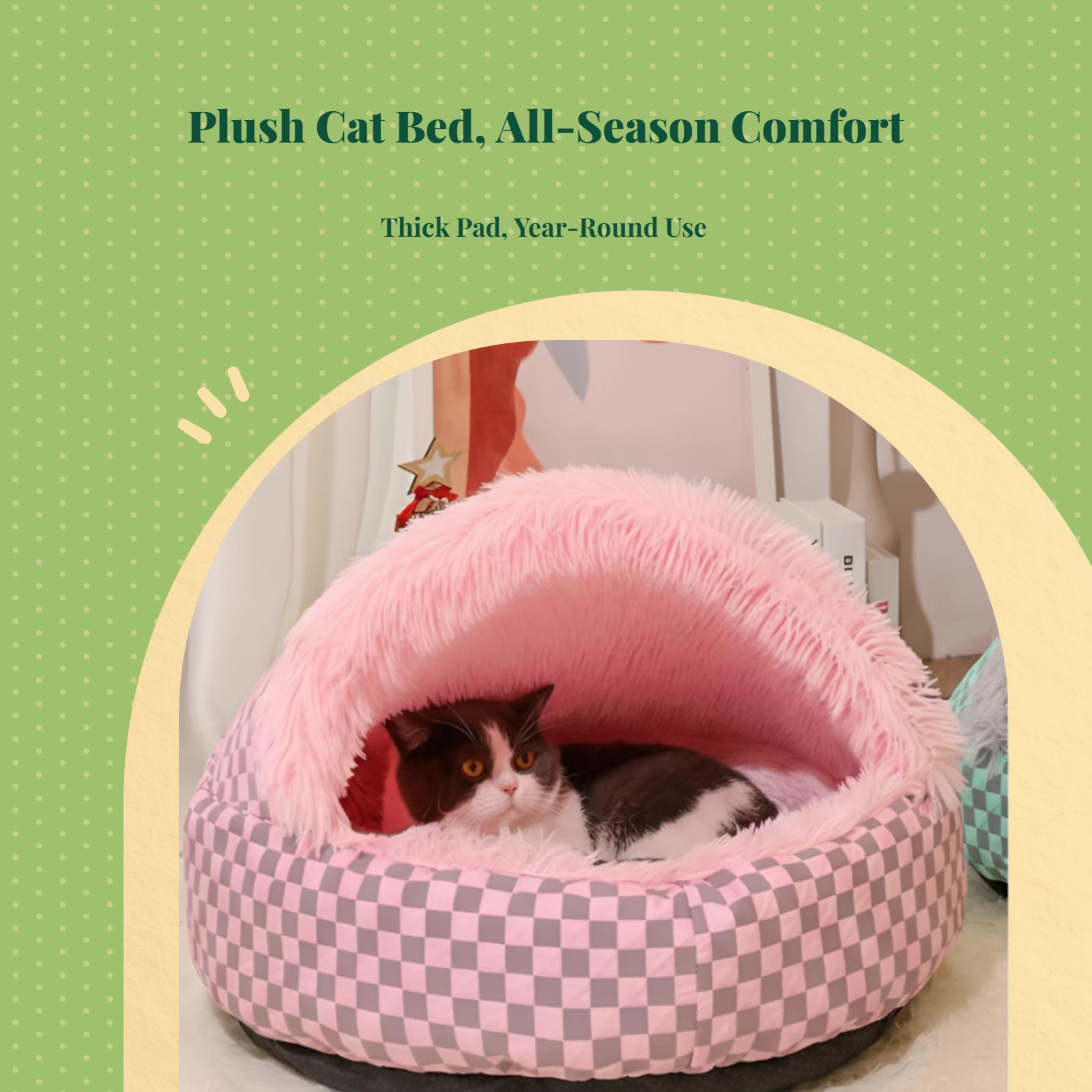 Insulated cat cave bed for warmth