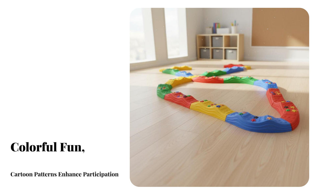 Non-Slip Surface Sensory Balance Path Sturdy Construction Sensory Path Toy Brightly Colored Wavy Walkway Toy Interlocking Design for Toddlers, Preschoolers, Family, Indoor Play, Preschool, Playroom, Backyard