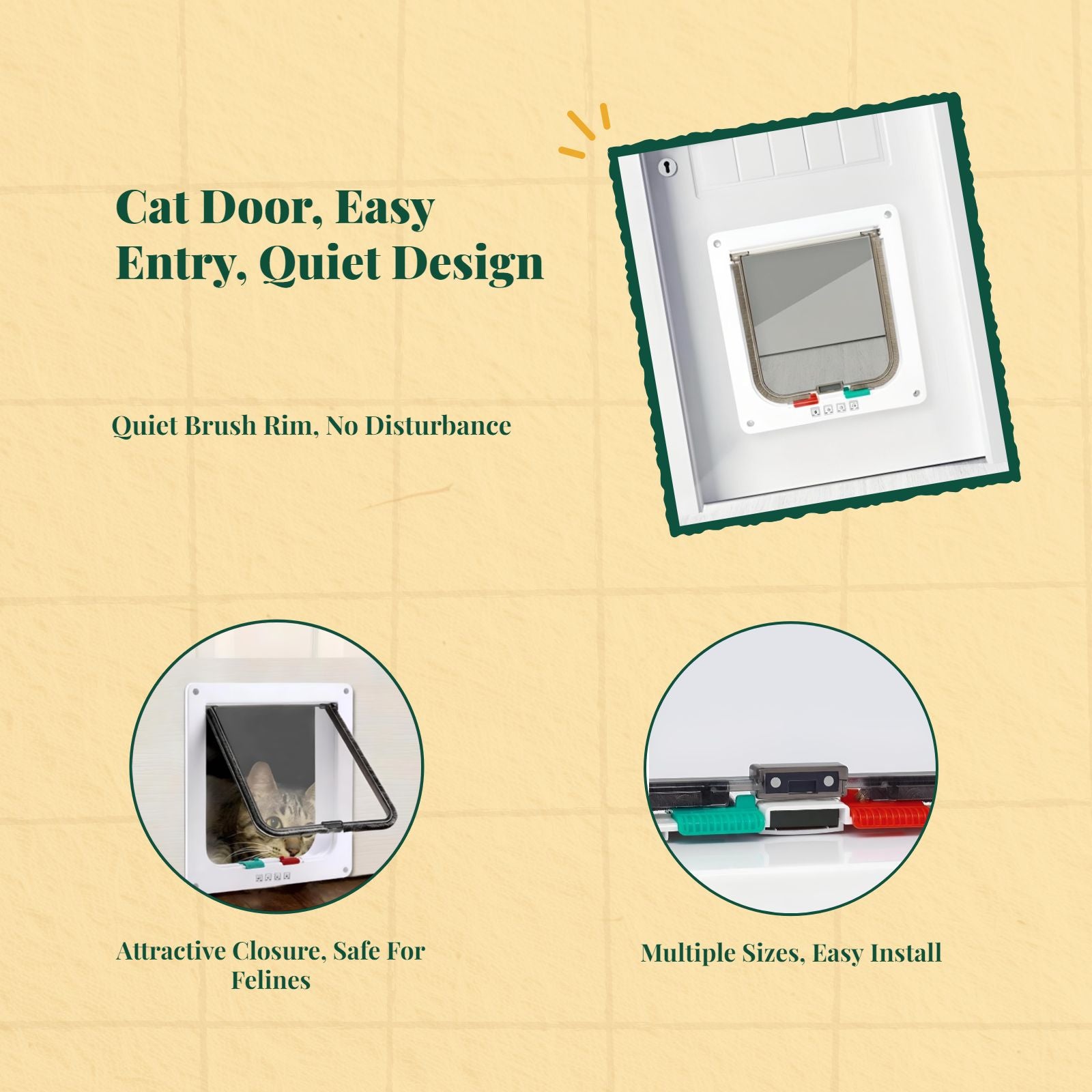 Weatherproof cat door, easy install.