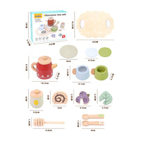 Wooden Tea Set Simulation Design Children's Toy Water-Based Paint for Toddlers