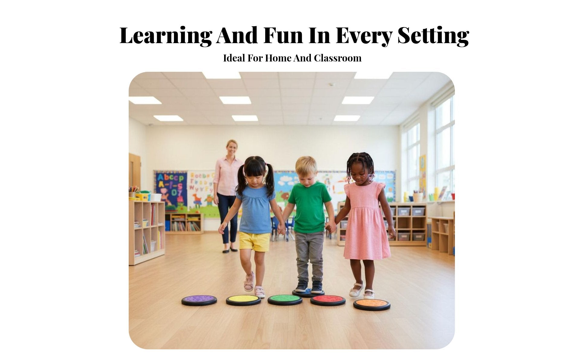 Enhances Coordination Kids Balance Stepping St Single S Early Learning Balance Stepping St Single S Sturdy Tactile Sensory Discs Lightweight for Preschoolers, Children 3+, Toddlers, Kindergarten, Daycare Center, Physical Rehabilitation, Playroom