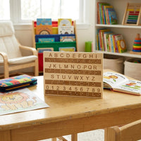 Braille Alphabet Board Raised Dots Wooden Braille Board Polished Finish