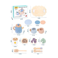 Pretend Afternoon Tea Set Pastoral Design Kids Afternoon Tea Toy Polished Edges