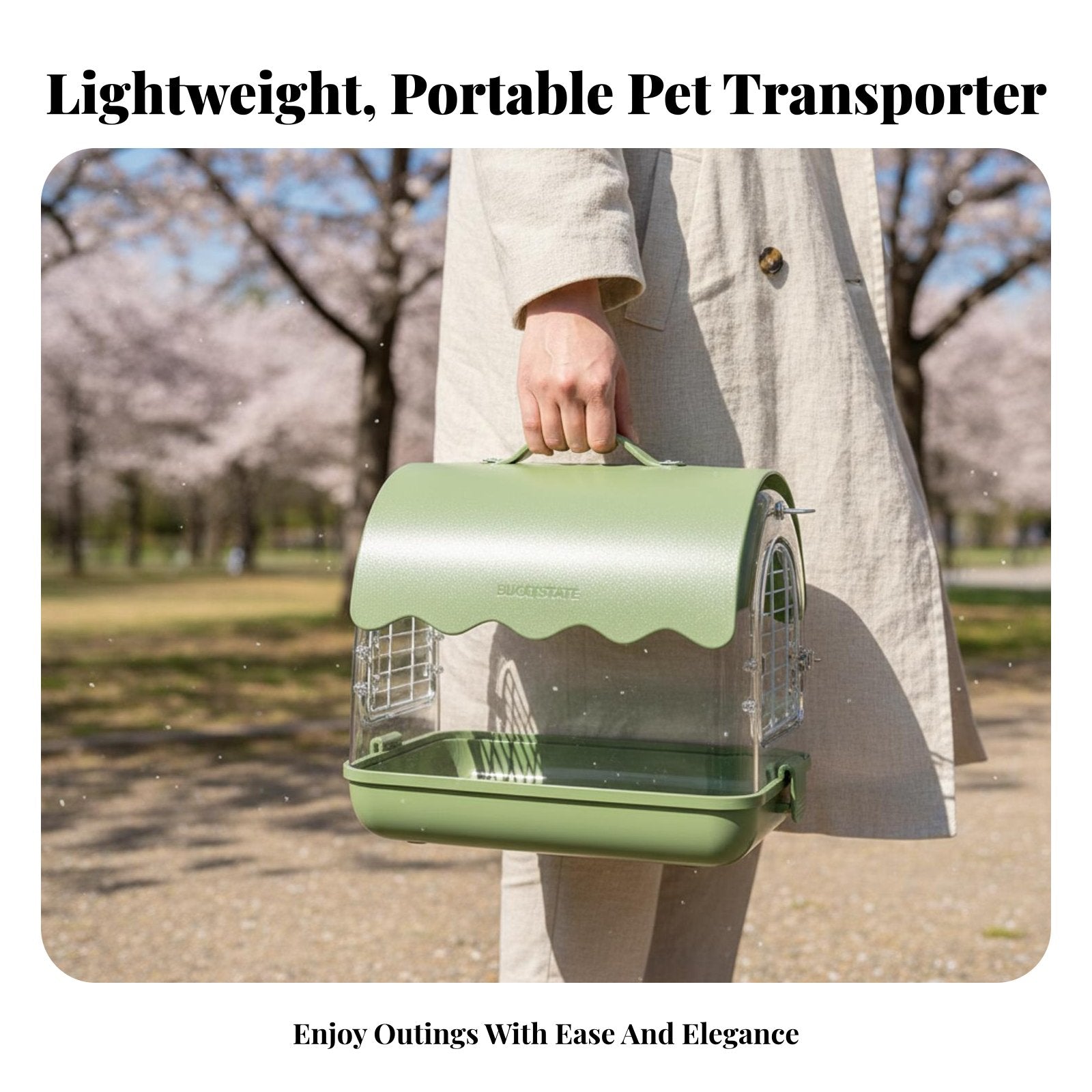 Clear View Parrot transport Portable Parakeet carrier Secure Locking Mechanism