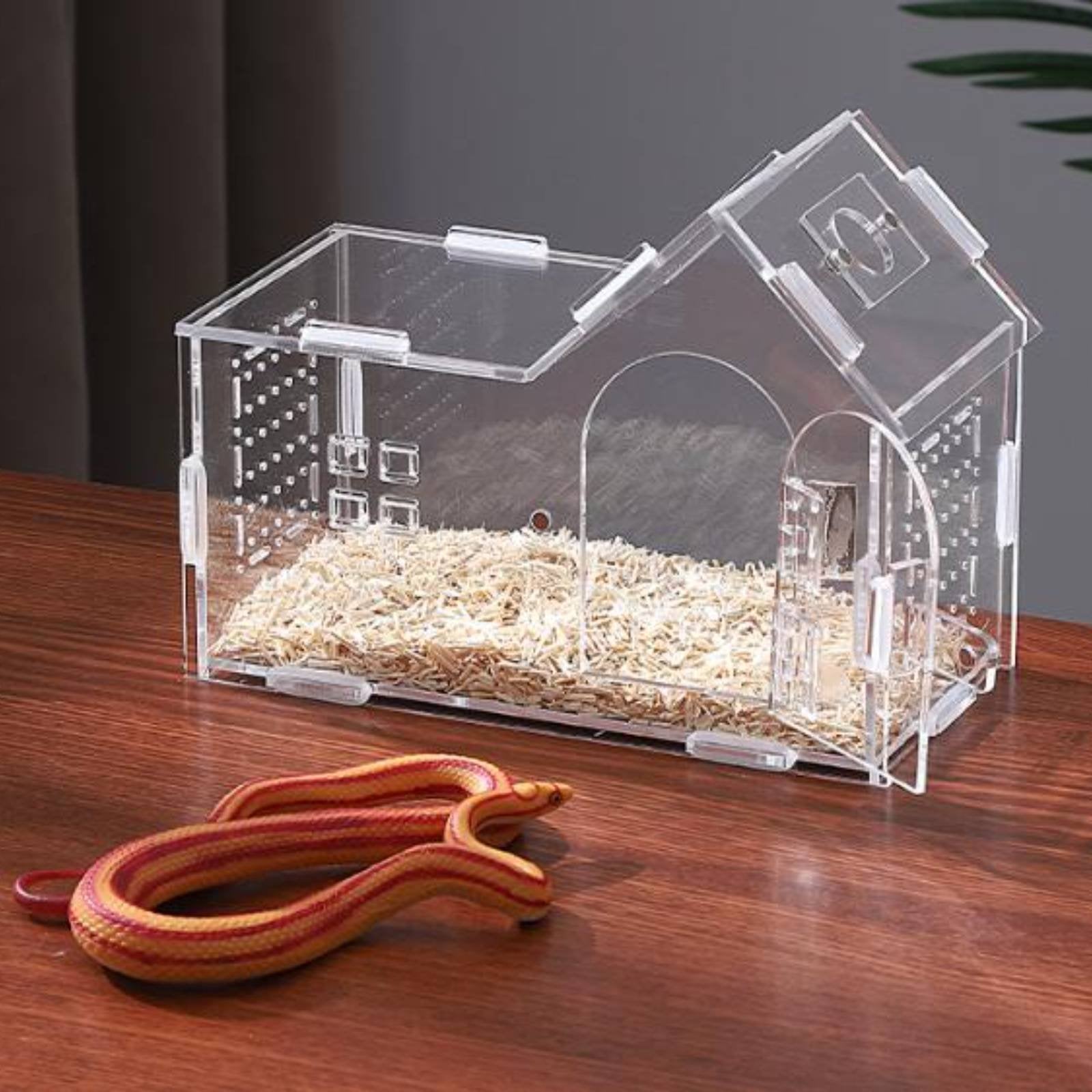 Clear Acrylic Amphibian House 360 Degree View Ventilated Reptile Habitat