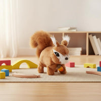 Electric Squirrel Toy Walks Walking Squirrel Stuffed Animal Wags Tail for Gift