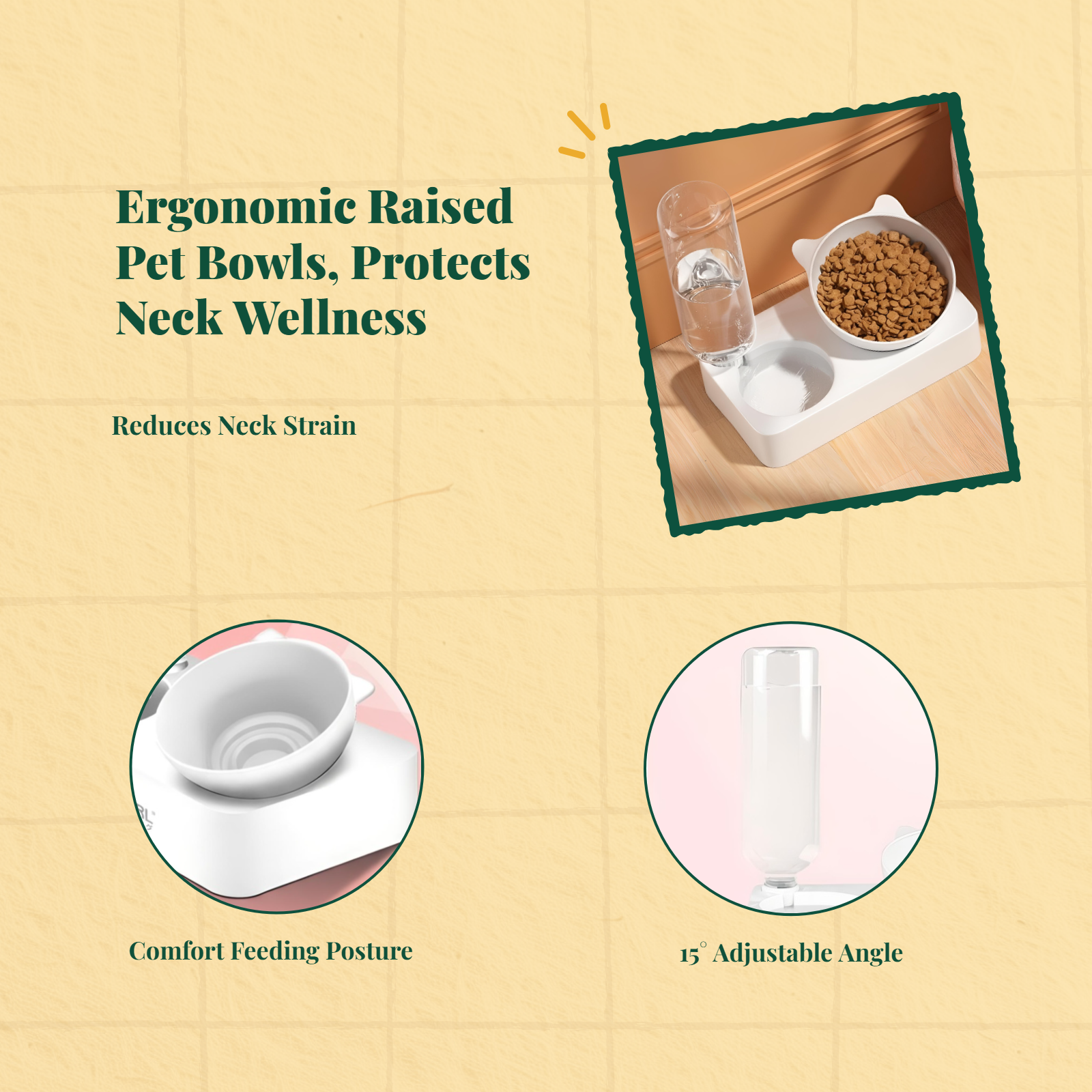 Raised non-slip pet waterer