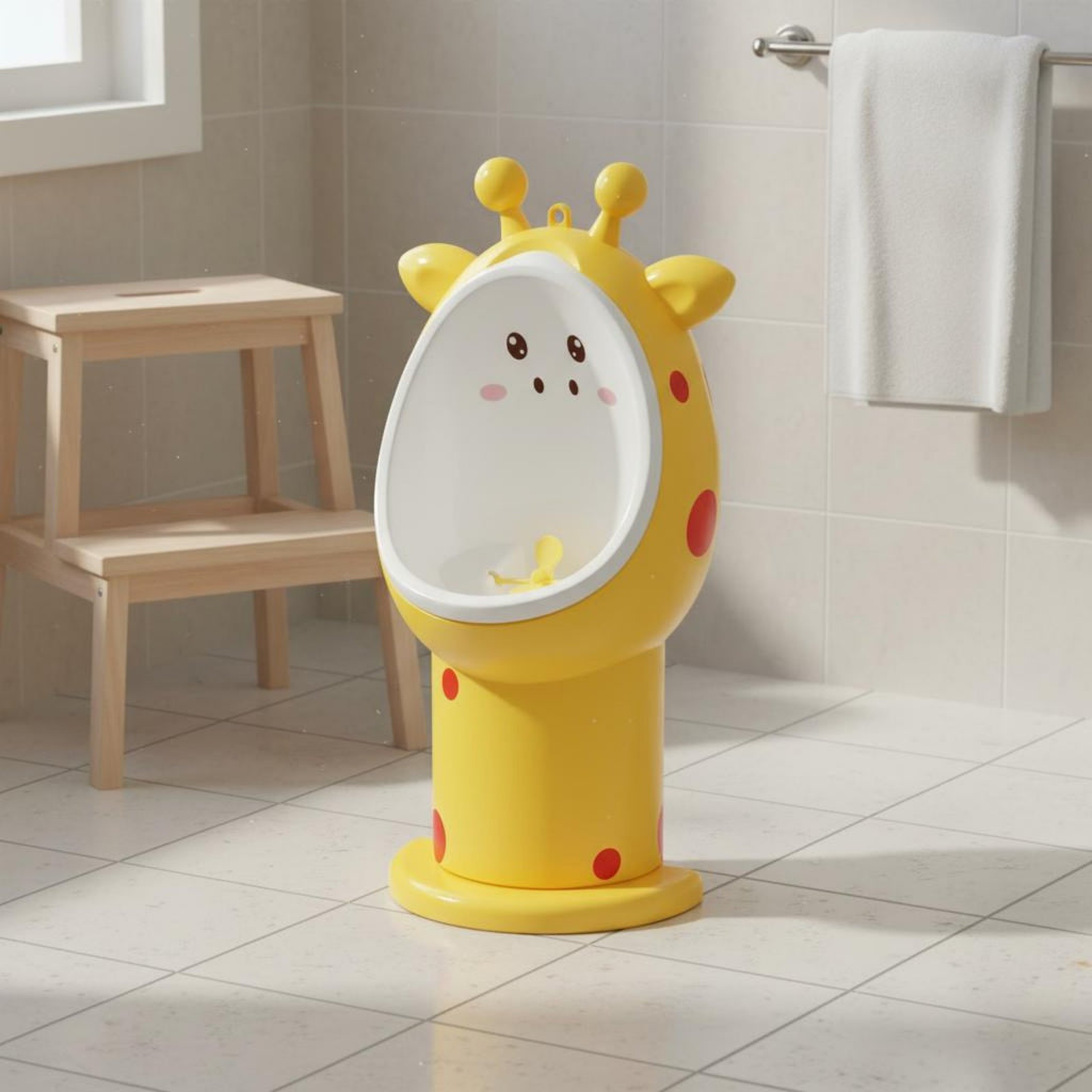 Wall-Mounted Kids Urinal Fun Rotating Target Boys Standing Urinal Splash Proof