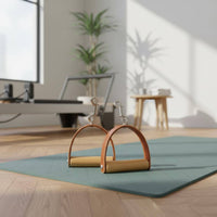 2 Pieces Leather Wood Handles Leather Wood Handle Easy to Carry Exercise Accessories