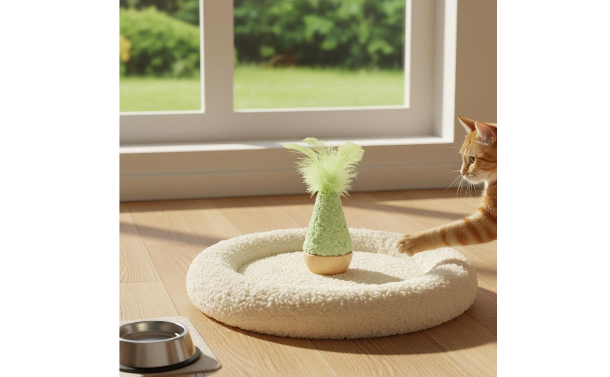 Tumbler Cat Toy With Bell Feather Wobble Toy Promotes Exercise Cat Teaser Rod for Cats, Kittens