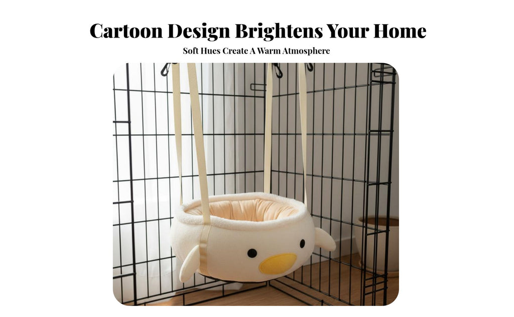 Easy to Hang Hanging Cat Swing Comfortable Round Cat Swing Bed Warm & Cozy Pet Furniture Space Saving for In a Enclosure, Indoors, Living Room, Bedroom