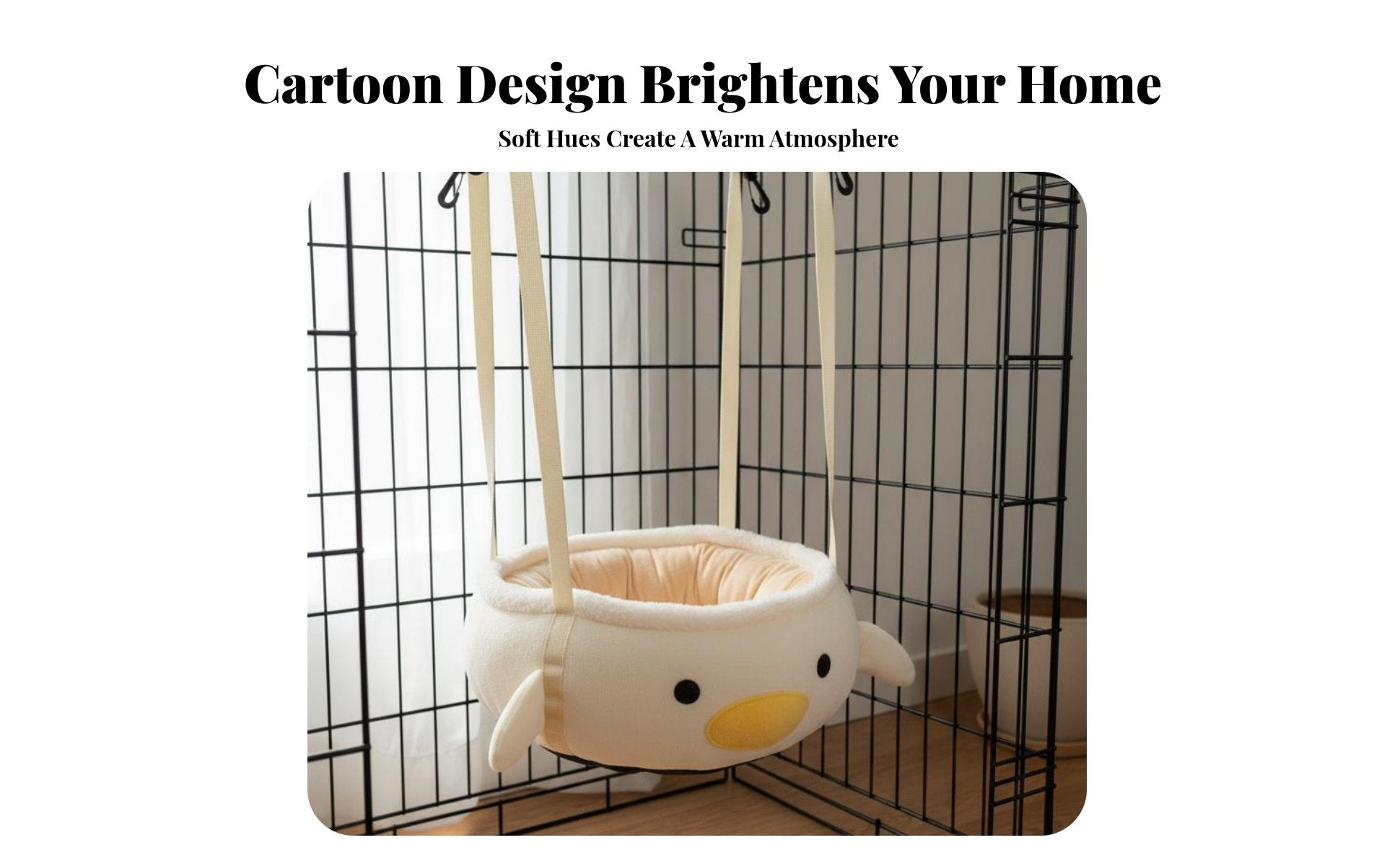 Easy to Hang Hanging Cat Swing Comfortable Round Cat Swing Bed Warm & Cozy Pet Furniture Space Saving for In a Enclosure, Indoors, Living Room, Bedroom