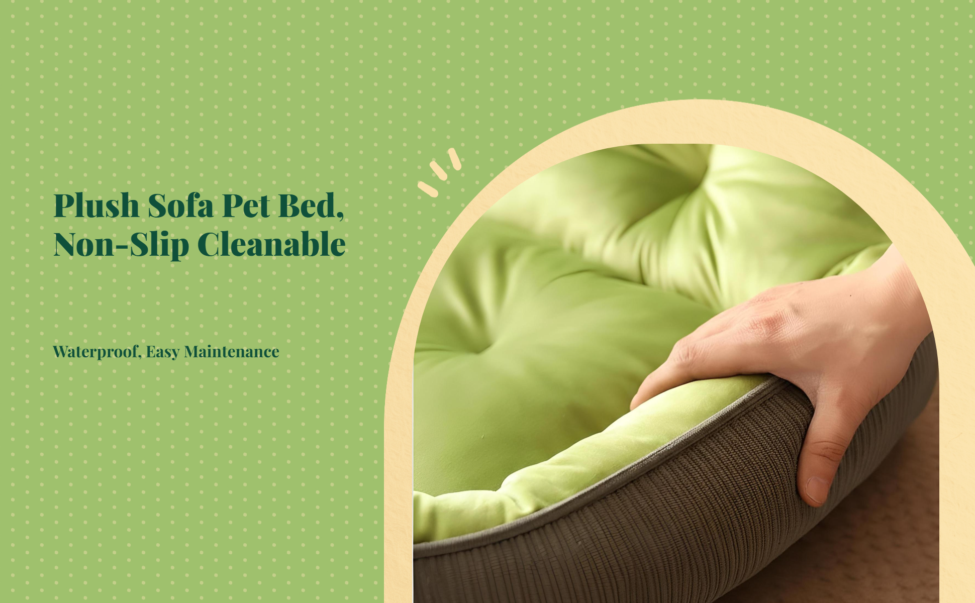 Dog Bed, Waterproof, Calming, snug Pet Sofa, Removable Cover, Non-Slip, Suitable for Large and Small Dogs and felines