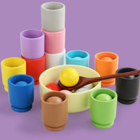 Ball and Cup Color Sorter Hand-Eye Coordination Educational Color Matching Set Early Learning Ball in Cup Toy for Young Children, Preschoolers