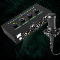 Reverb Mic Amplifier Metal Shell 2-Channel Preamp Compact for Studio, Musicians
