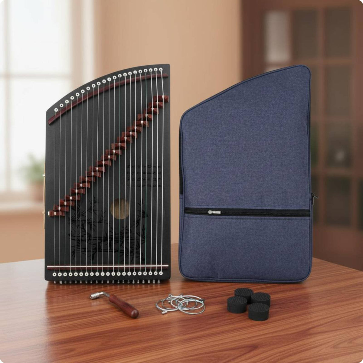 Guzheng Finger Easy to Learn Portable Guzheng Practice Instrument Full Accessories Zither for Beginners, Travel