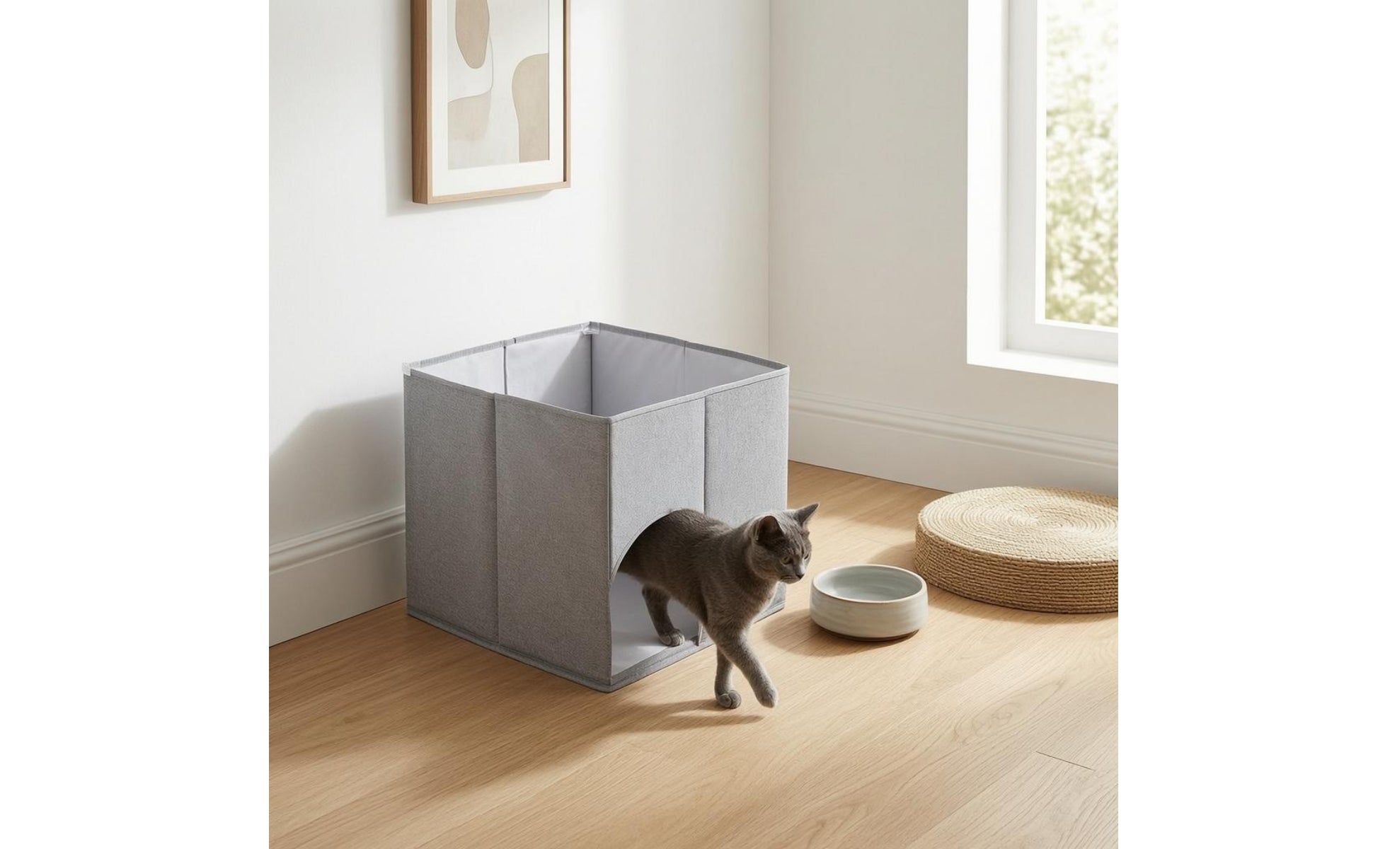 Portable Feline Litter Box Enclosure Arched Entrance Feline Litter Box Enclosure