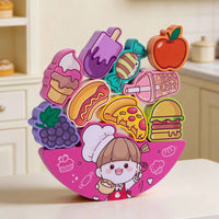 Wooden Food Balancing Toy Educational Wooden Stacking Blocks for Toddlers
