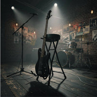 Combination Guitar Stand and Stool Foldable Design Guitar Stool with Stand