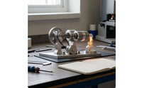 Heat-Cycle Engine Model Finned Metal Heat-Cycle Engine Glass Burner Desktop Mechanical Demonstration for Physics Students