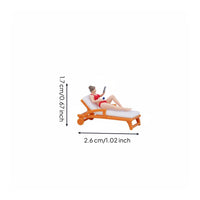 6 Pieces 1:64 Scale Beach Model High-Precision Beach Lounge Figurine